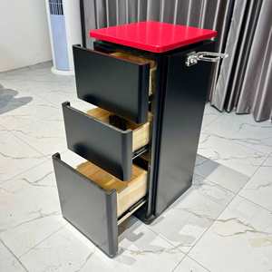 Carrito de barbería simple Gabinete de peluquería Gabinete de madera con cajones para peluquería - Product Image 1