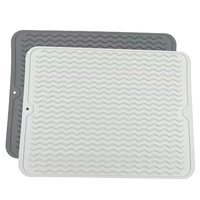 Tapis de séchage pour bols et vaisselle en silicone réutilisable, séchage rapide, résistant à la chaleur, style américain classique, pour comptoir de cuisine