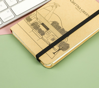 Carnet de notes A5 personnalisé avec logo, couverture rigide en papier kraft recyclable, imprimé, avec bande élastique pour étudiants