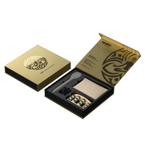 Planche de massage des pieds en acier inoxydable et bois écologique, rouleau de massage, compresse chaude, manomètre de pression au poignet, coffret cadeau - Product Image 1