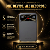 Enregistreur vocal intelligent à IA avec double microphones MEMS, clip magnétique, intégration ChatGPT, transcription en 118 langues pour les réunions