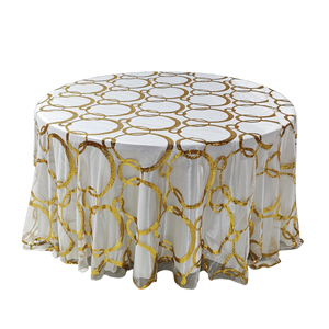 Vòng Tròn vàng bảng Bìa Topper Khăn trải bàn đám cưới vải sequin Khăn trải bàn trang trí tiệc cưới Bảng vải - Product Image 2