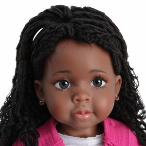 Hochwertige realistische schwarz afrikanische Puppe lebensechte Vinyl Silikon wieder geborene Baby puppen für Kinder Mädchen Spielzeug