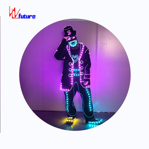 <span class=keywords><strong>Costume</strong></span> lumineux de danse à barbe à LED fluorescente pour hommes unisexe avec fibre optique pour costumes de danse - Product Image 1