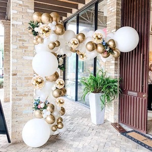 Garland Arch Ballons <span class=keywords><strong>Set</strong></span> Weißmetall Luftballons Hochzeit Geburtstag Jubiläum Party Dekoration Hintergrund - Product Image 2