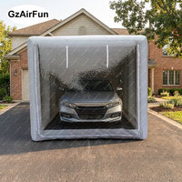 Tente de stationnement gonflable pliable pour voiture, abri gonflable pour voiture avec fenêtre transparente pour parking extérieur de villa ou cour