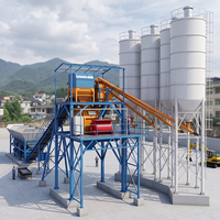 25-180m³/jam Pelat Baja Tebal 6mm PLC Otomatis Penuh Pabrik Pencampur Beton Kecil Murah Pabrik Batching Beton Siap Pakai