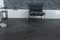 Parquet en bois au design feuille de lotus