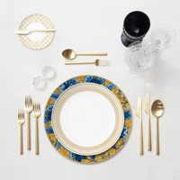 Ensemble de vaisselle en céramique, assiettes à dîner, vente en gros, os fin, chine, chargeur de mariage, porcelaine, pièces