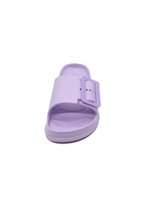 Sandali infradito in EVA viola taglia 24 unisex, piatti, a punta aperta, tinta unita, con chiusura a fibbia, stile estivo - Product Image 1