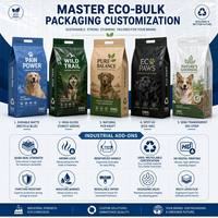 Sac d'emballage durable de 10 kg anti-odeur pour aliments pour animaux de compagnie, pochette à soufflet latéral recyclable, emballage en vrac pour aliments secs, sac de grande capacité de 20 lb