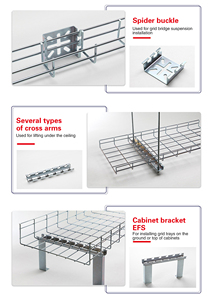 Bán buôn tùy chỉnh dây thép không gỉ lưới khay cáp với các phụ kiện - Product Image 4