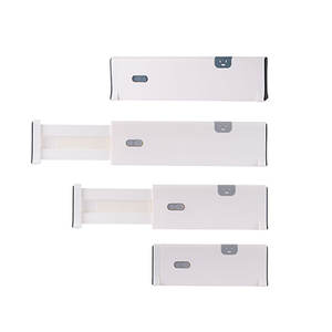 Séparateurs <span class=keywords><strong>de</strong></span> tiroir extensibles et ajustables en plastique blanc pour vêtements, sous-vêtements et cuisine - Product Image 1