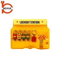 Stations de sécurité LOTO (Lockout Tagout) pour 5 à 10 groupes avec couvercle, stations de verrouillage et d'étiquetage murales