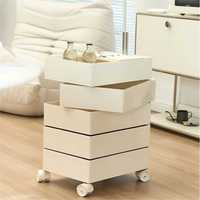 Table de chevet rotative et mobile au design marocain moderne en plastique pour chambre à coucher et salon