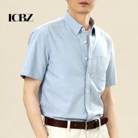 Chemises décontractées d'été pour hommes en coton peigné à manches courtes, coupe classique, avec poche poitrine, personnalisables ODM, vente en gros, fabricant