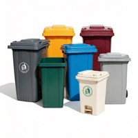 Conteneur à déchets en plastique HDPE multi-tailles à roulettes et couvercle, idéal pour les espaces publics et commerciaux extérieurs – Vente chaude