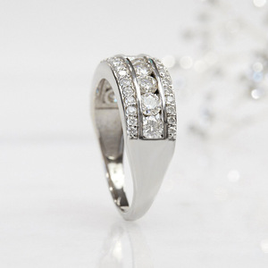 Anelli da Donna T0776 con Zirconia Cubica Creata in Laboratorio, Montatura Rotonda a Pavé, Anelli di Fidanzamento alla Moda - Product Image 6