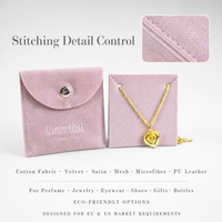 Pochette de luxe écologique personnalisée en suède noir imprimé sérigraphié pour montres, bijoux et cadeaux, avec rabat en velours