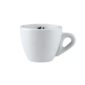 Tasses à café et soucoupes en porcelaine blanche classique, logo personnalisé, vente en gros