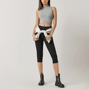 Recycler écologique genou Legging entraînement Gym Fitness ensemble pour femmes Yoga tenues actif 5 points legging femmes Sport Wear - Product Image 1