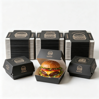 Boîtes à emporter jetables personnalisées, contenants alimentaires, boîte à lunch en papier kraft, boîte à hamburger