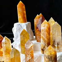Vente en gros de tour de cristal de guérison en quartz Golden Healer, pierre précieuse naturelle polie, en forme de colonne ou de pointe, pour la décoration intérieure