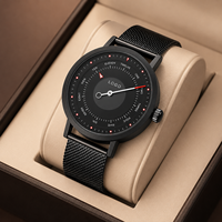 Montre de mode créative pour homme avec boussole, design à aiguille unique, bracelet en alliage et acier inoxydable, mouvement à quartz, étanche 30M