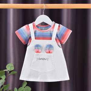 Vestidos finos de manga corta para niñas y niños de Año Nuevo 2025, <span class=keywords><strong>ropa</strong></span> de verano para niños, volantes de lana extranjeros de dibujos animados de manga corta dulce - Product Image 5