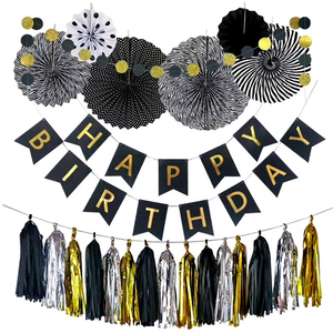 Set Decorazioni per Feste: Striscione di Buon Anno Nuovo, Ghirlanda di Carta a Pois, Palloncini in Lattice - Product Image 5