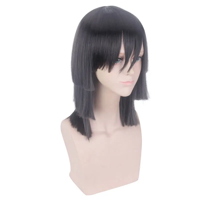 Devil Killer Straight Layered Hairdressing Wig Black Synthetic Long Hair 16 inch Anime Role Playing Black Wig
