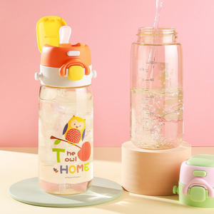 PINKAH Nueva Botella de Agua de Dibujos Animados de 620 ml, Duradera, Libre de BPA, a Prueba de Fugas, de PPSU, con Correa y Pajita para Niños, Escuela, Deportes, Viajes - Product Image 1