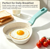 Poêle à frire antiadhésive en céramique en forme de cœur, pour petit-déjeuner, œufs, crêpes, mini-steaks, compatible induction pour la cuisine