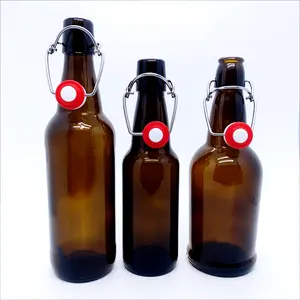 Spirit bottle Factory Price 300ml 330ml 500ml 650ml Beverage Sparkling Wine Alcohol Juice Clear Round Beer Glass Bottle With Crown Cap