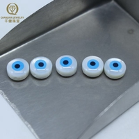 Prix de gros Qianjian, directement de l'usine, pierres précieuses en agate noire, turquoise bleue, coquille blanche, yeux blancs de 8 mm avec trou