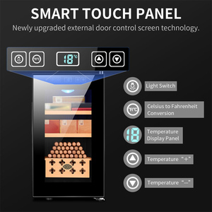 26C Chất lượng cao LED ánh sáng nhỏ biểu tượng tùy chỉnh tuyết tùng hiển thị bằng gỗ xì gà mát tủ xì gà Humidor - Product Image 5