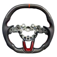 Setir Kemudi Olahraga Kulit PU Serat Karbon dengan 3 Palang 50mm Grip untuk Mazda 3/6/CX-5/Atenza/AXELA (2010-2021)
