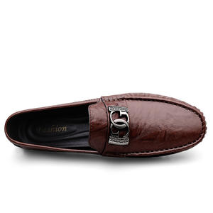 Chaussures Oxford décontractées de style britannique pour hommes, en cuir véritable, tige en maille, à lacets, antidérapantes, respirantes, légères, bout brillant - Product Image 4