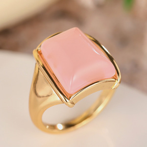 Elegante Anello Irregolare Quadrato Effetto Pietra di Luna Stile Coreano Giapponese Gioielli Moda Donna Uso Quotidiano Regalo Chic - Product Image 5