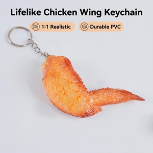 Llavero de ala de pollo de simulación al por mayor, regalo promocional para restaurante, Acción de Gracias, Navidad, recuerdos de fiesta de Navidad, colgante de <span class=keywords><strong>comida</strong></span> - Product Image 1