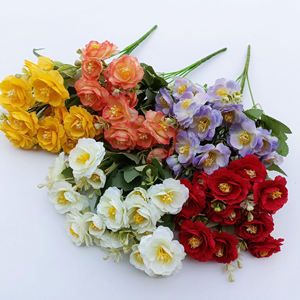 Artificielle petite fleur faisceau soie rose fleur buisson pour la maison hôtel mariage saint valentin décoration pièce maîtresse fleur - Product Image 3