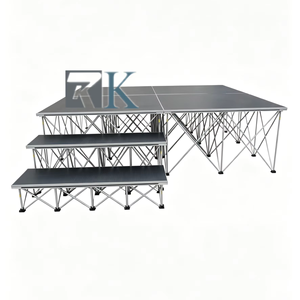 เวทีอลูมิเนียมพับได้พร้อมแผ่นไม้อัดสำหรับงานดนตรีกลางแจ้งและงานแต่งงาน - Product Image 1