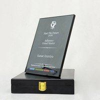 Plaques de certification rectangulaires en bois noir, récompenses personnalisées en cristal noir MH-J0574