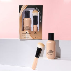 Set Trucco Personalizzato con Logo, <span class=keywords><strong>Fondotinta</strong></span> Liquido + Kit Pennelli, Applicazione Rapida, Assorbente di Olio, Lunga Durata, Copertura Totale, Impermeabile - Product Image 1