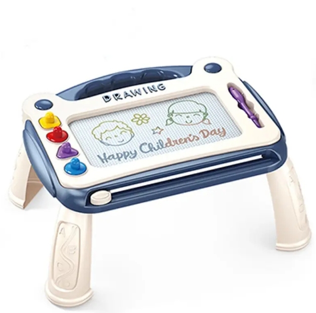 Three-in-one 10-Inch Plastic Drawing and Writing Board Toy Educational Toys Painting Table with Music and Light Effects LCD