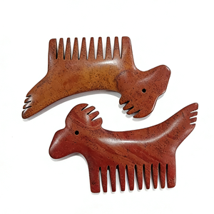 Masajeador Gua Sha con Diseño de Caballo, Peine de Piedra Bian Roja para Terapia - Product Image 5