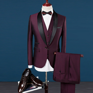 <span class=keywords><strong>Traje</strong></span> de esmoquin más popular para hombre, formal para <span class=keywords><strong>boda</strong></span>, ajustado, de 3 piezas, con chaqueta de un solo botón y chaleco, para novio y fiesta - Product Image 5