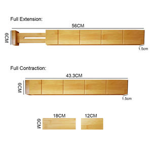 Armoire extensible <span class=keywords><strong>tiroir</strong></span> organisateur ensemble séparateur <span class=keywords><strong>bois</strong></span> bambou <span class=keywords><strong>tiroir</strong></span> diviseur réglable noir blanc 4 Pack pour tiroirs - Product Image 4