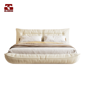 Lit queen en tissu technologique Lit de chambre a couche simple simple Tissu de vent cremeux lit roi masculin Meubles de chambre - Product Image 2