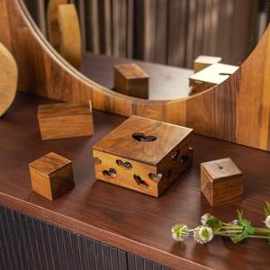 San Valentín, Organizador <span class=keywords><strong>de</strong></span> Joyas <span class=keywords><strong>de</strong></span> Madera Hecho a Mano, Caja <span class=keywords><strong>de</strong></span> Joyería <span class=keywords><strong>de</strong></span> Nogal para Mujer, Almacenamiento <span class=keywords><strong>de</strong></span> Joyas, Pendientes, Collares, Pulseras - Product Image 6